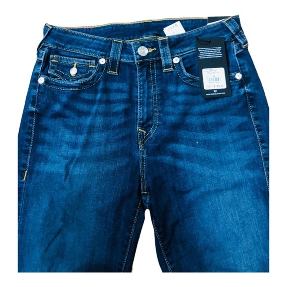 True Religion blue Stella flap pocket midrise skinny jeans size 30 brand new - Picture 4 of 7